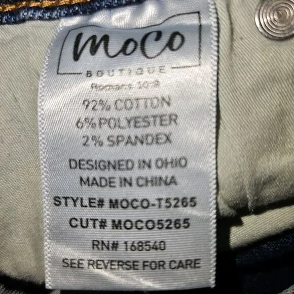 MoCo Boutique Blue Jean 18W Tummy Control Slimming Can't Cuff This Mom Blue - Picture 6 of 9